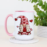 Valentine's Crochet Gnome | 15oz Ceramic Coffee Mug