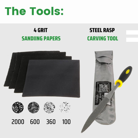 Soapstone Carving Kit - Make 3D Art 🦉🐢🐈 Choose Your Animal