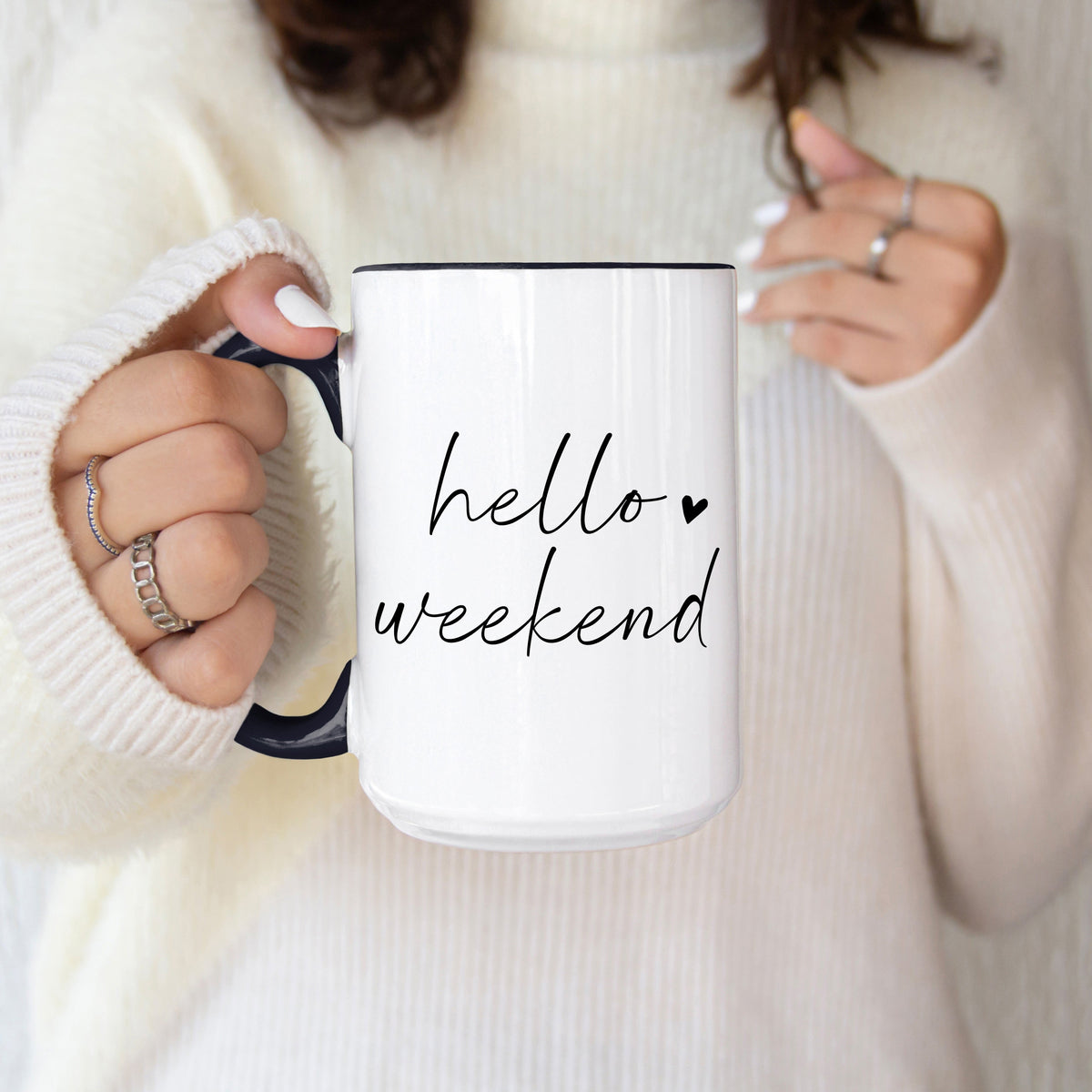 Hello Weekend Mug — Fun Coffee Mug for Relaxing Weekends