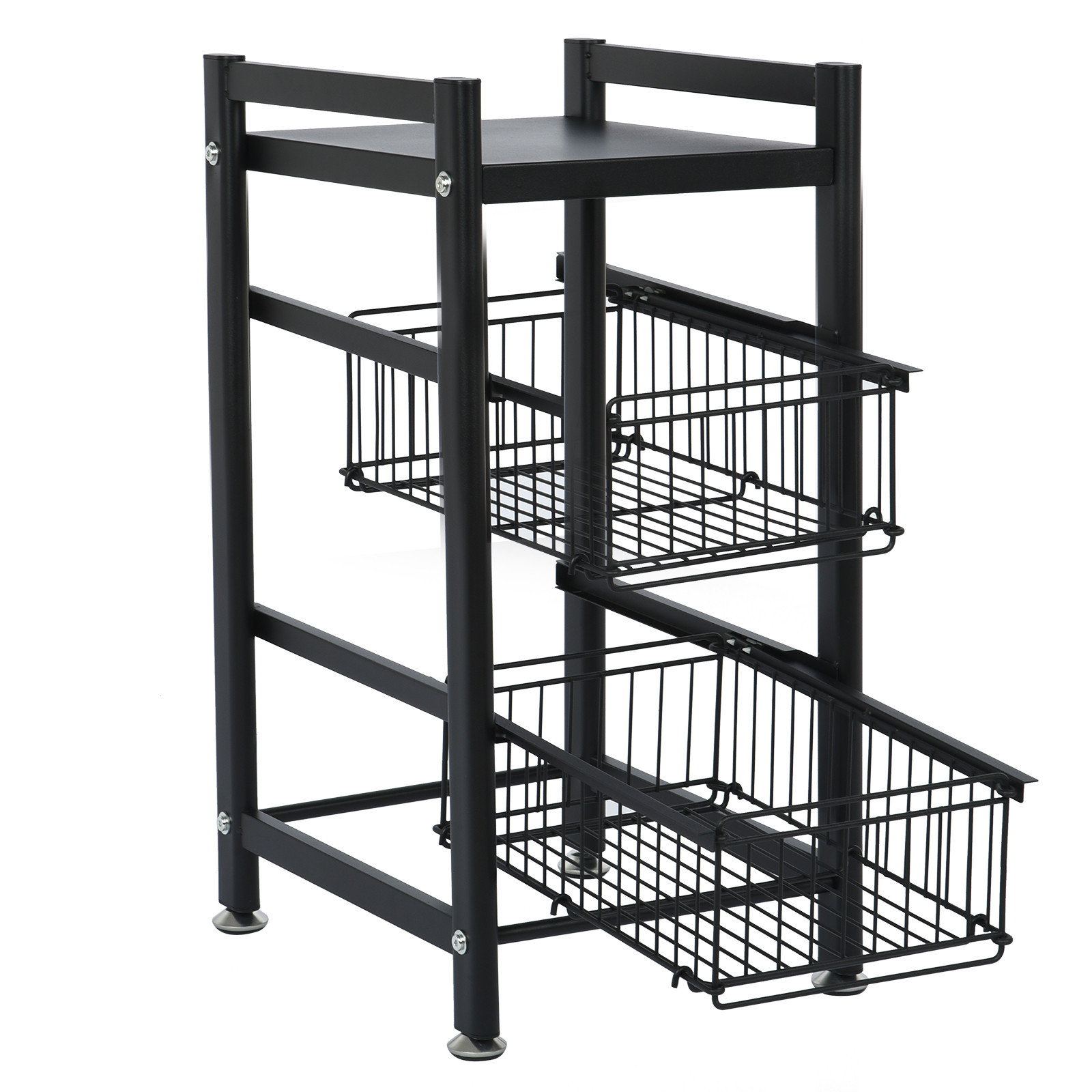 Kitchen Supplies Oven Storage Rack Living Room Basket Floor Shelf - Image 3