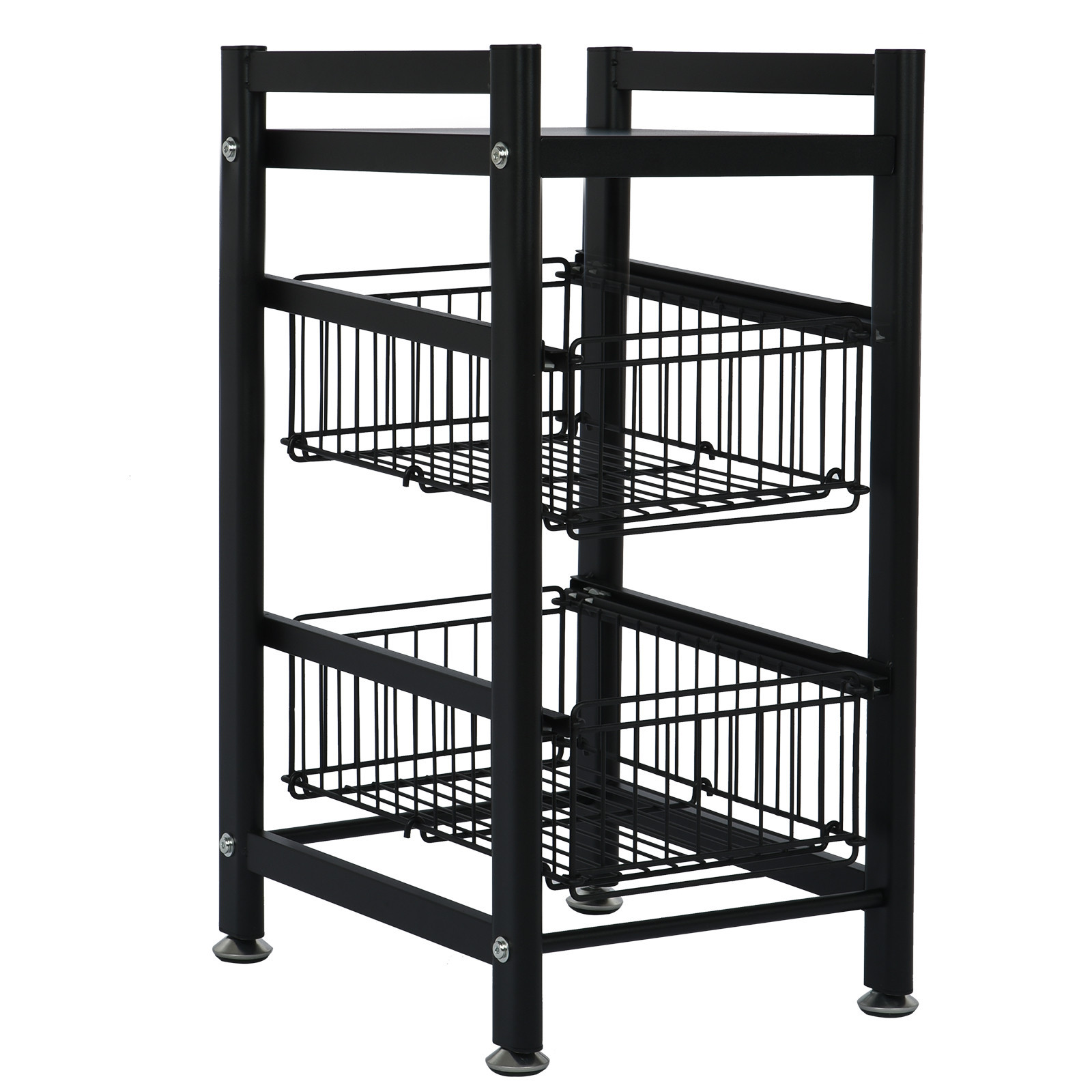 Kitchen Supplies Oven Storage Rack Living Room Basket Floor Shelf - Image 2